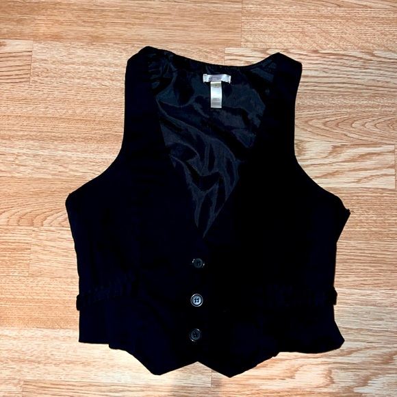 Ambiance Apparel Cropped Black Vest Size Small - Picture 1 of 3